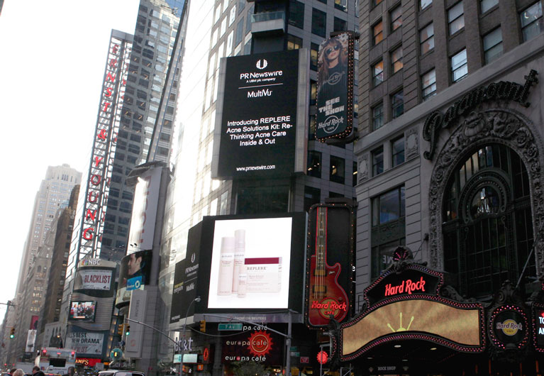 Replere featured in Times Square - PR Newswire - 2015-04-15